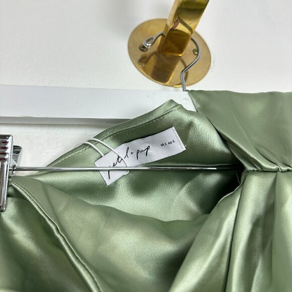 PETAL & PUP Nadia One Shoulder Maxi Dress in Sage Size US 2 - Picture 7 of 14